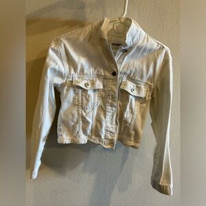 Women’s Cropped White Jean jacket - Grateful Dead